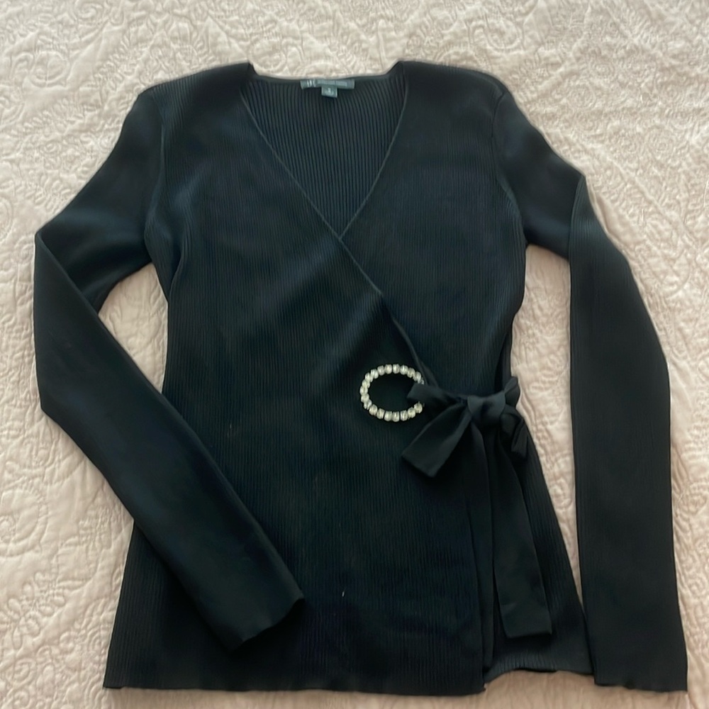 INC black wrap sweater